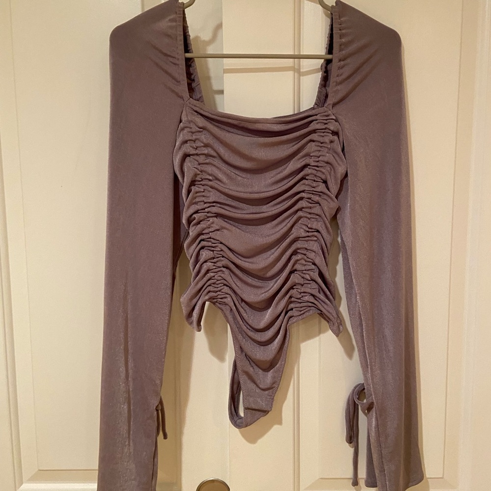 Free people shiny purple bodysuit